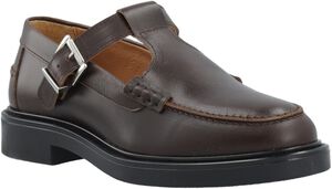 BIAADDA Moc Toe T-Strap Pull Up Leather