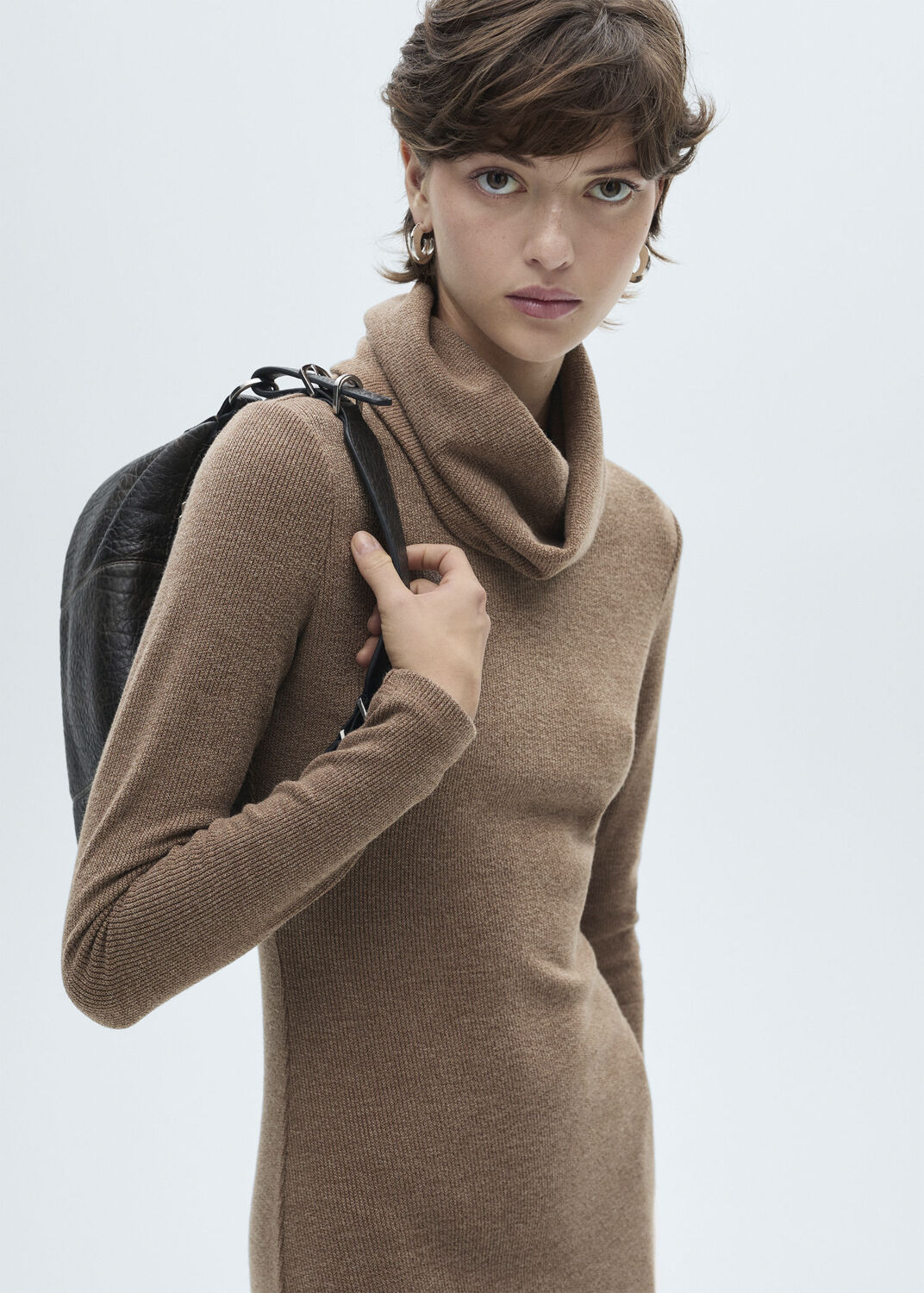 Knitted turtleneck dress