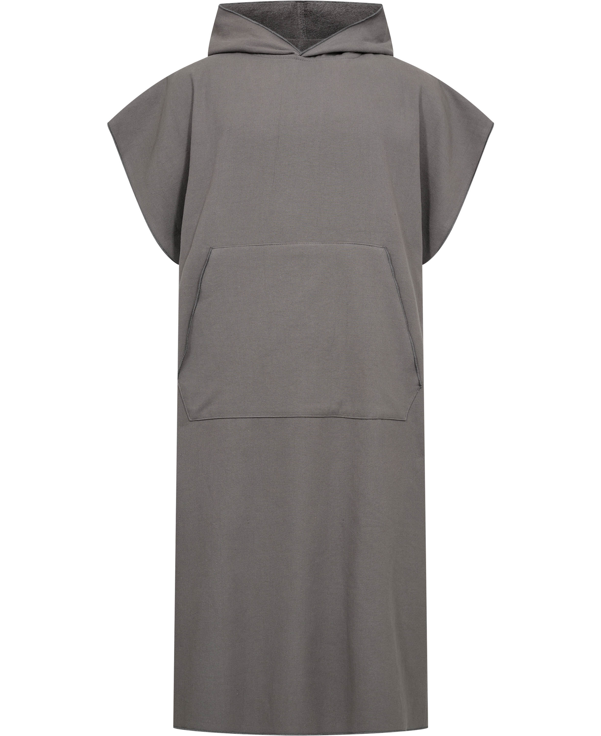 Poncho flat one side/terry back grey One Size