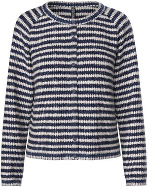 PCMALOU LS O-NECK STRIPE CARDIGAN P