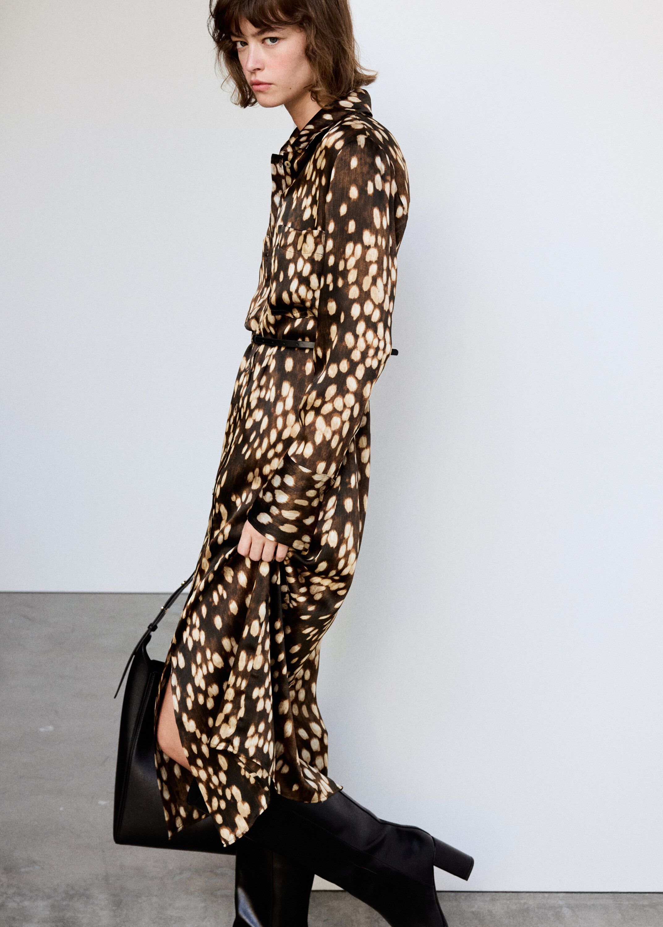 Printed shirt dress