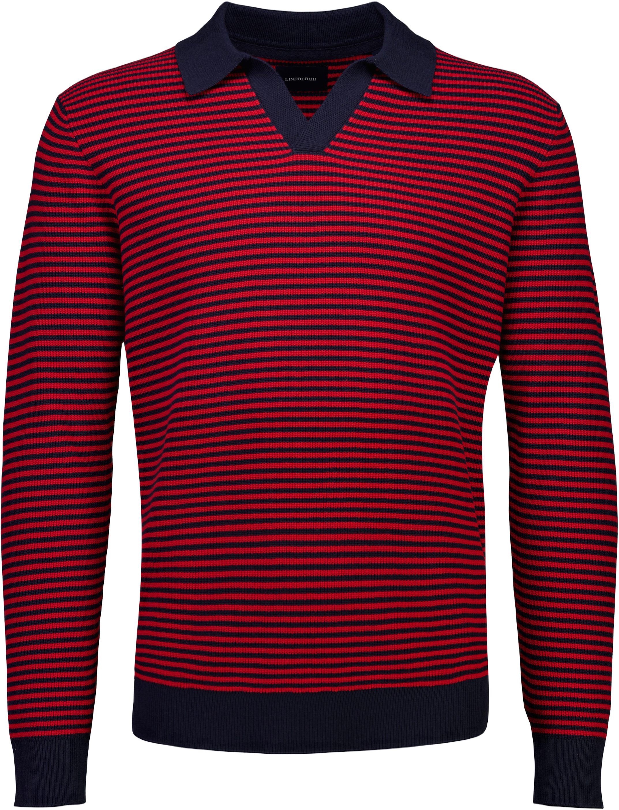 Recycled v-neck polo knit L/S