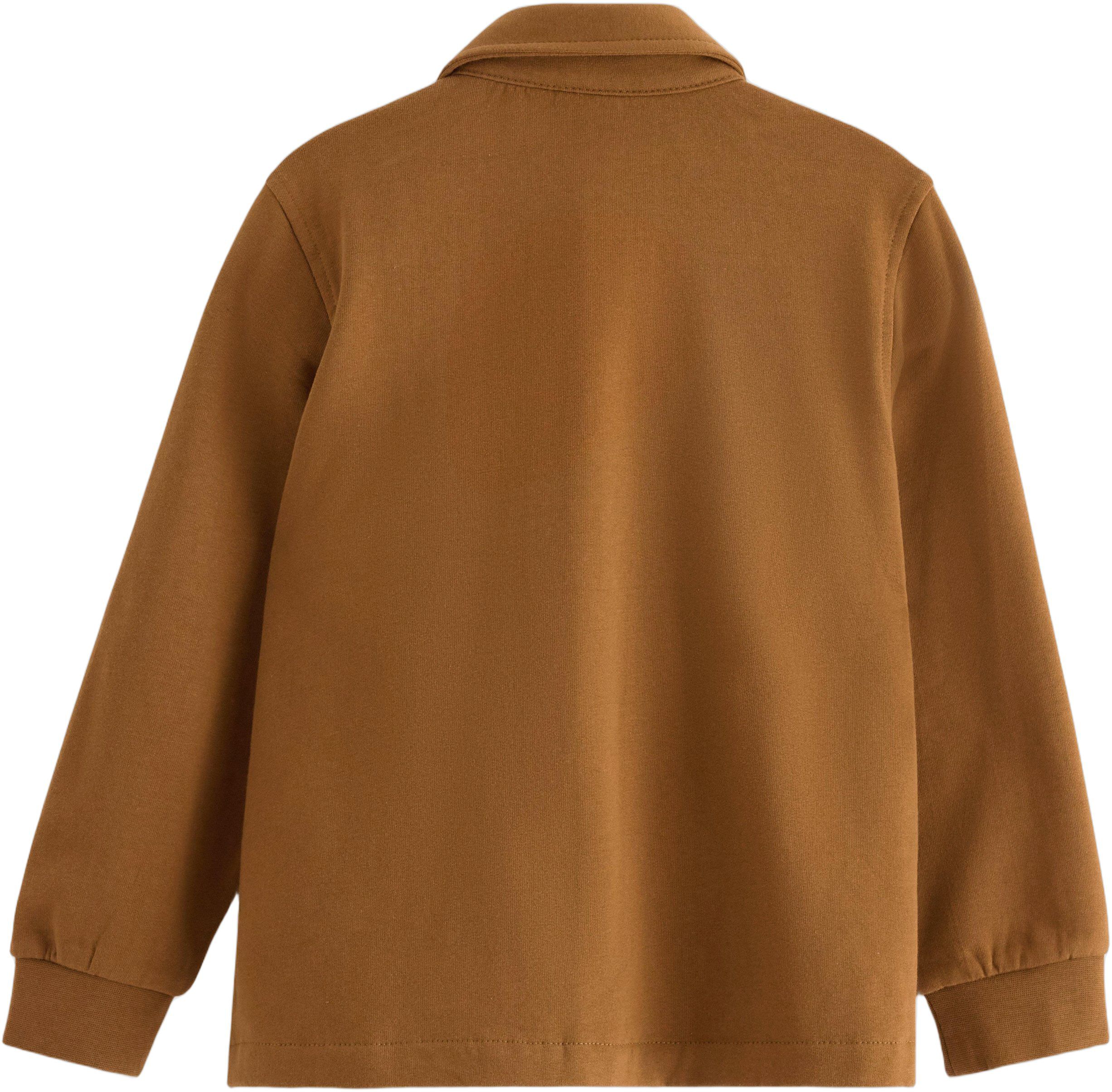 Mjuk overshirt i bomullstrik&aring; med