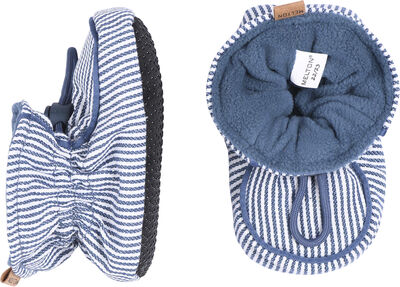 Striped textile slippers