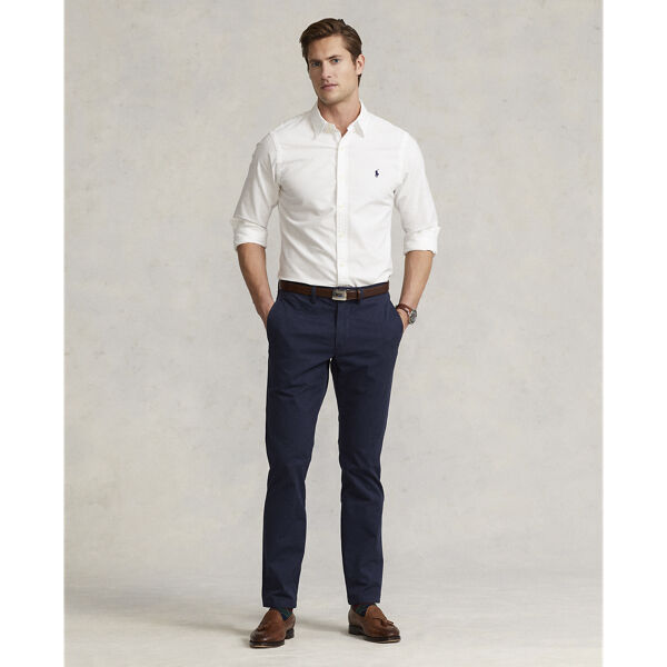 Stretch Straight Fit Washed Chino Pant