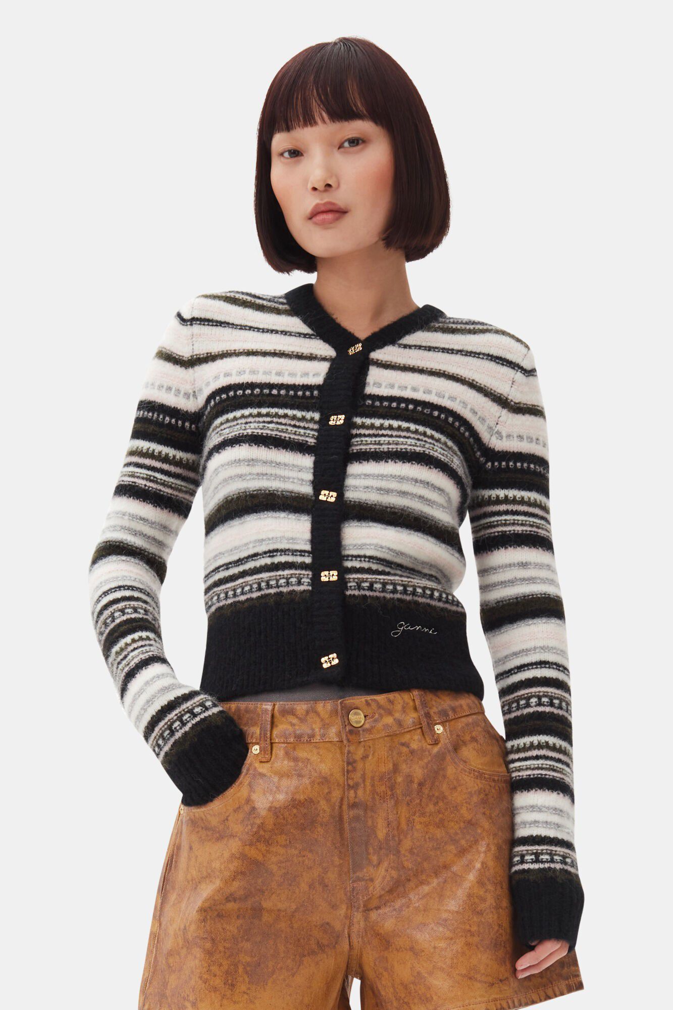 Soft Wool Stripe Cardigan