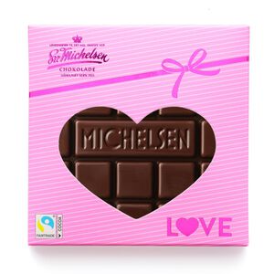 Chokoladehjerte fl&oslash;de & n&oslash;dder