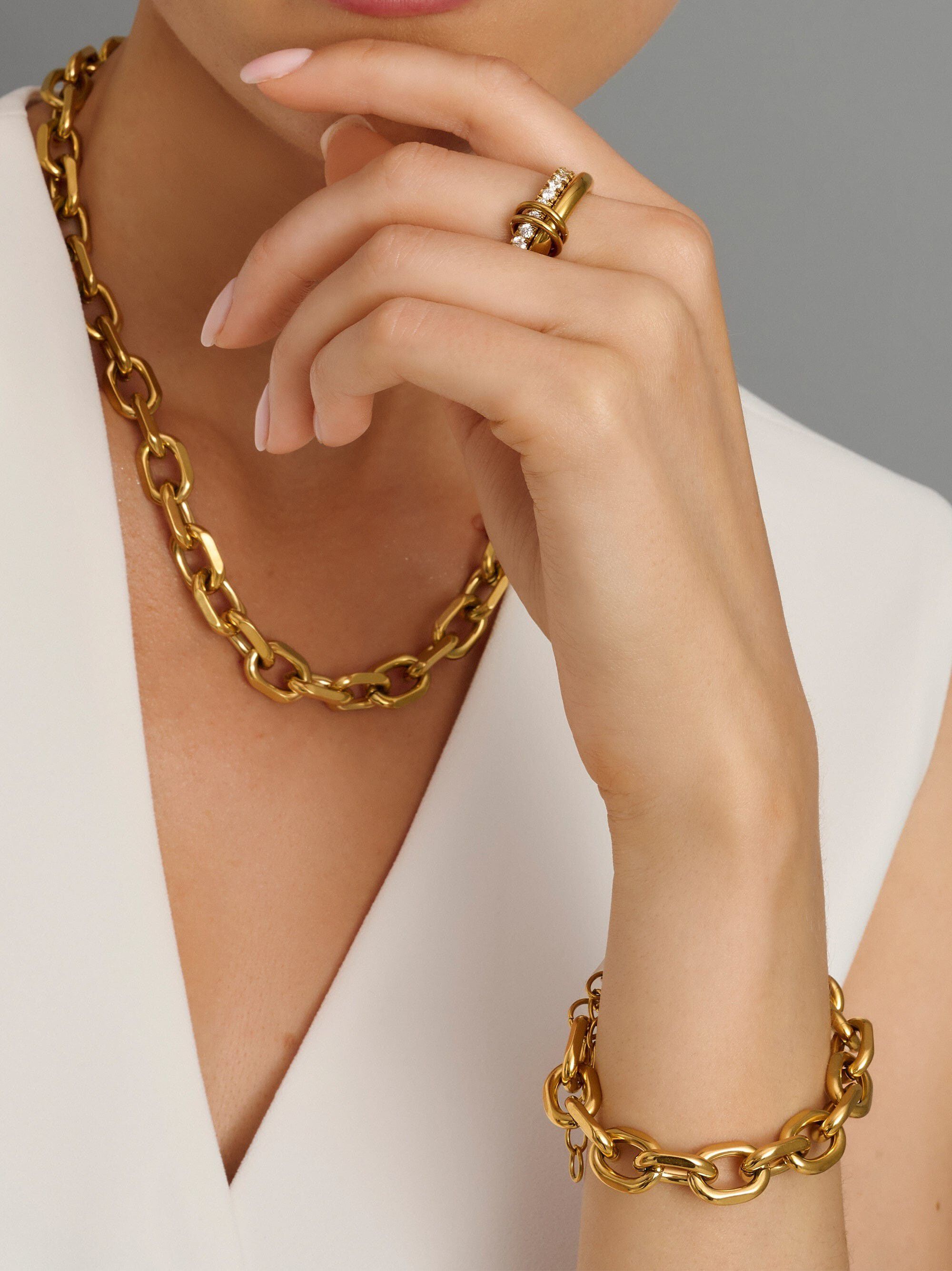 Women's Gold Round Cable Chain Bracelet