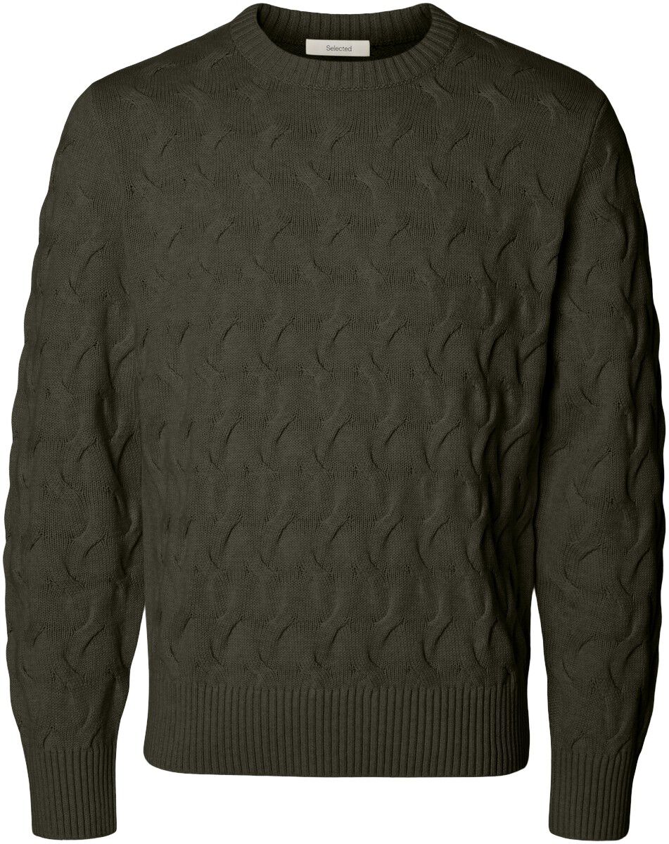 Slmcarlos Ls Cable Crew Neck Noos