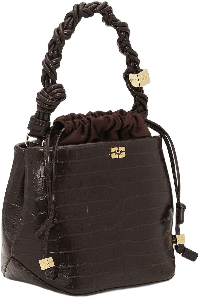 Ganni Bou Bucket Bag Croco