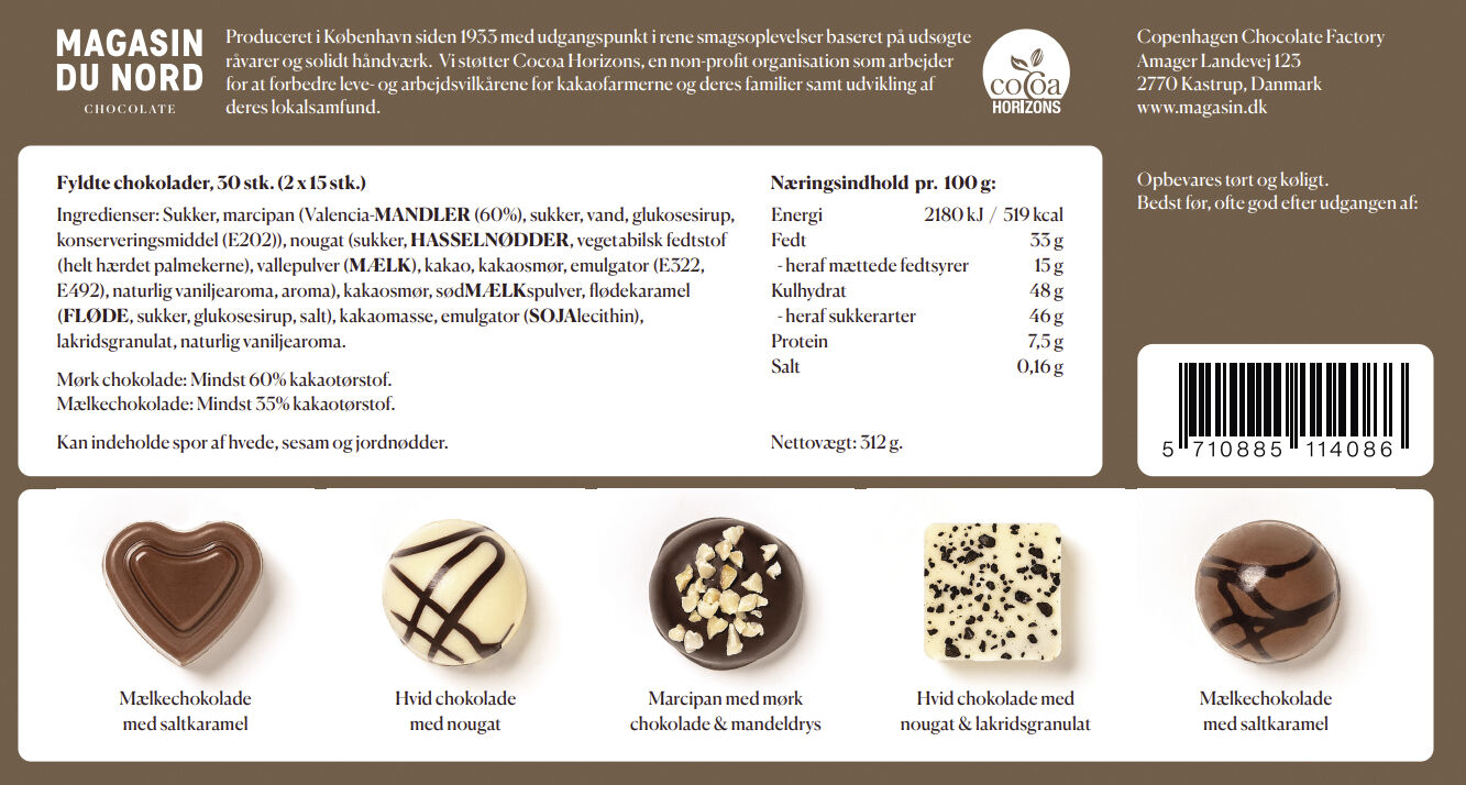 &AElig;ske, 30 stk. Dessertchokolade, 312 g