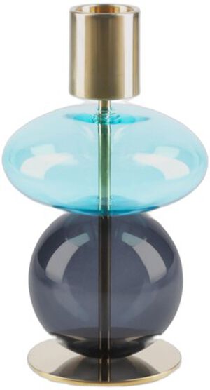 Bubble Lysestage H14 cm lys blå/smoke