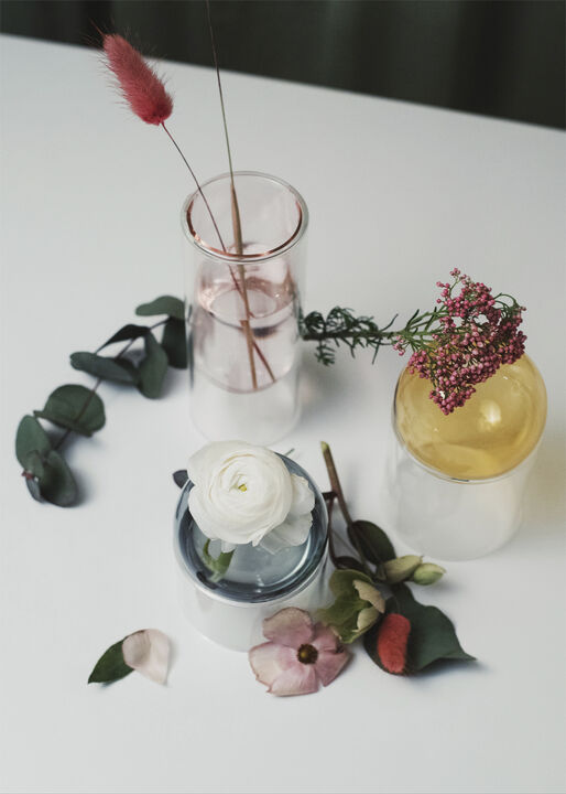 STANDING FLOWER BUBBLE, LOW TUBE, SMOKE, 802050S