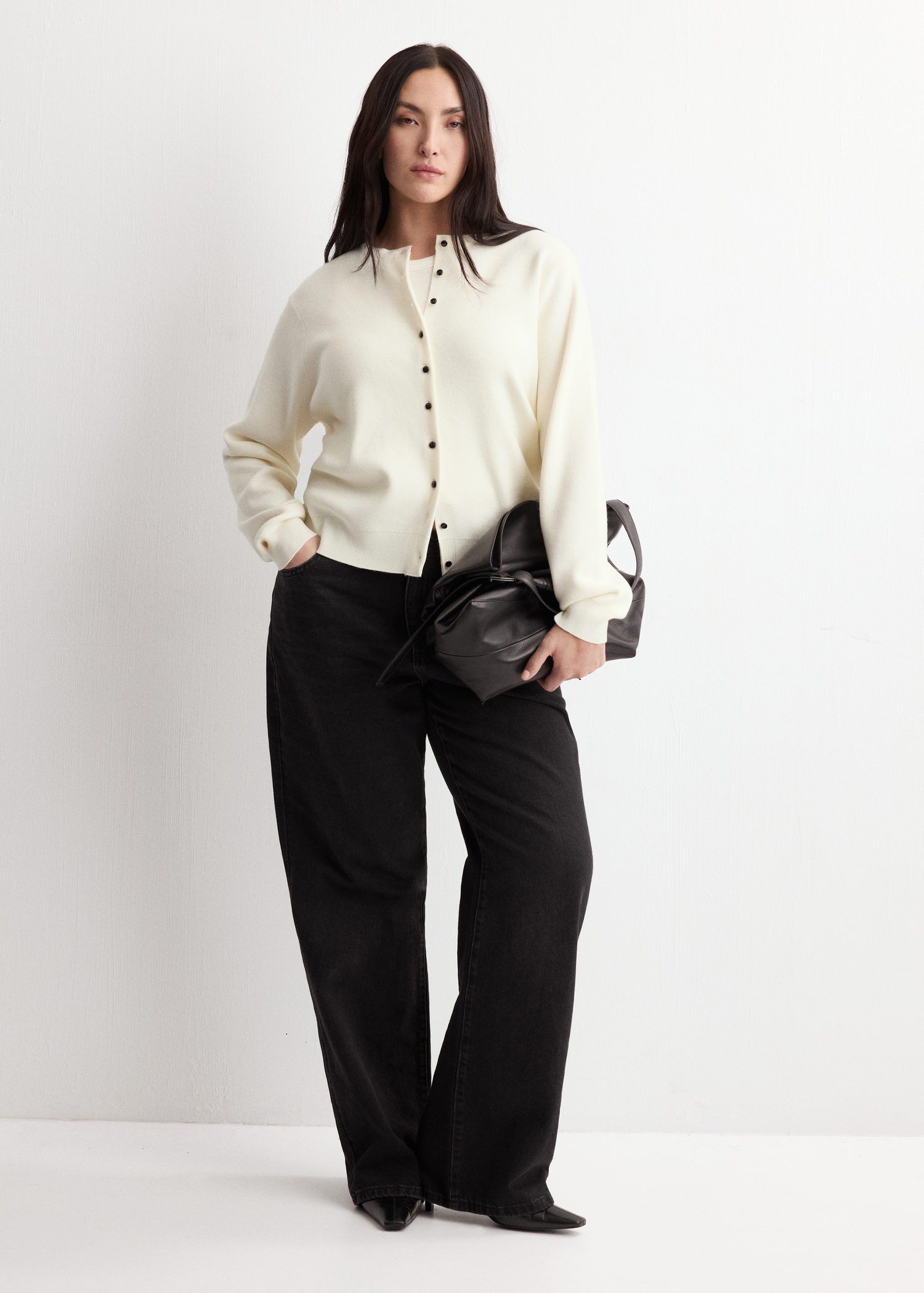 Knitted button cardigan