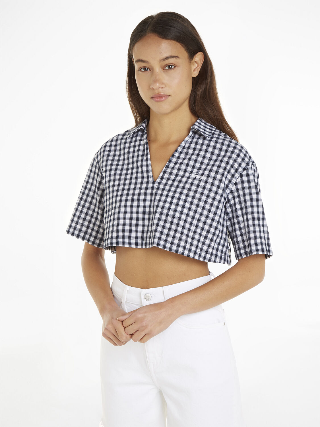 TJW SP CRP GINGHAM BLOUSE