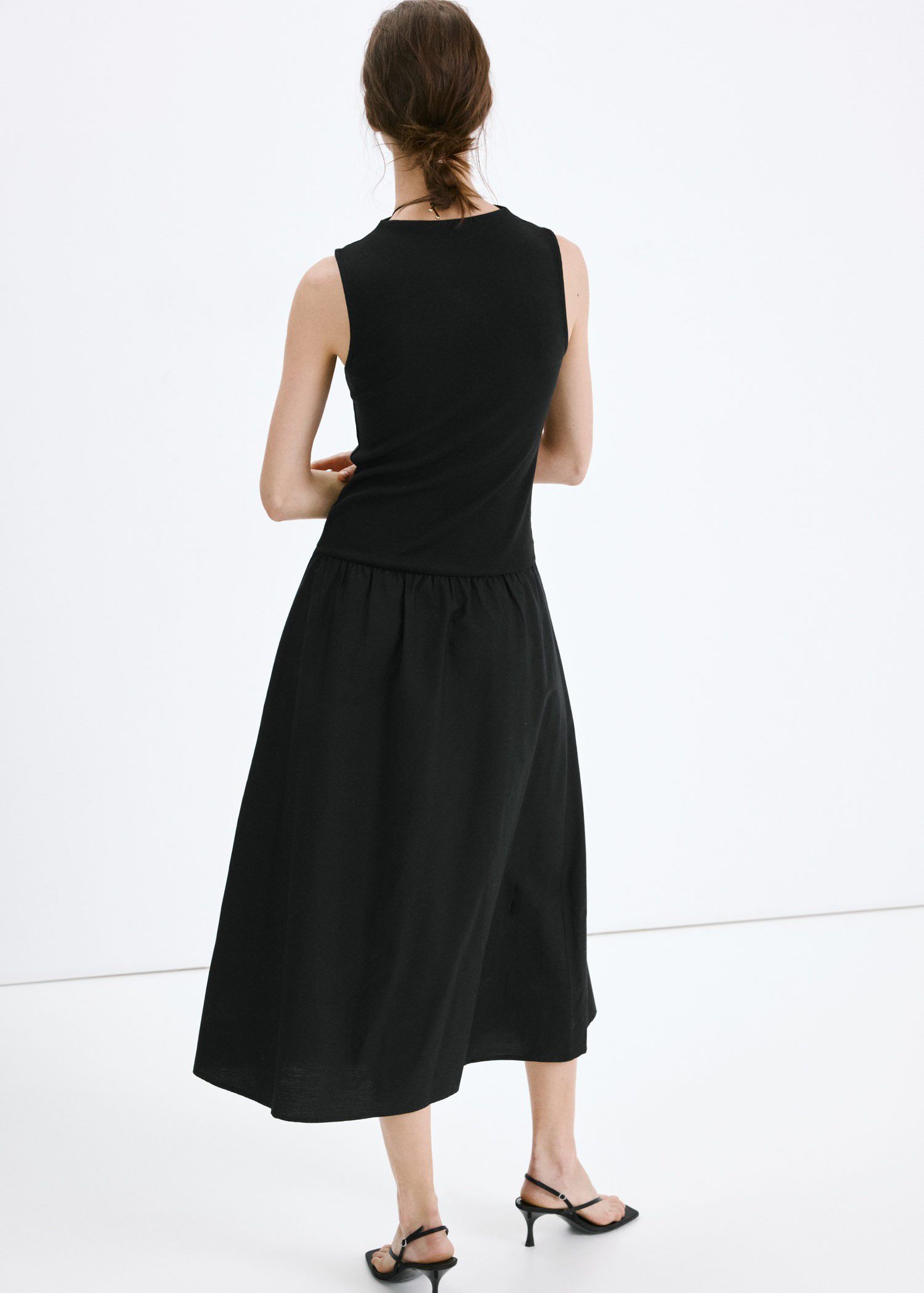 Contrast-bodice dress