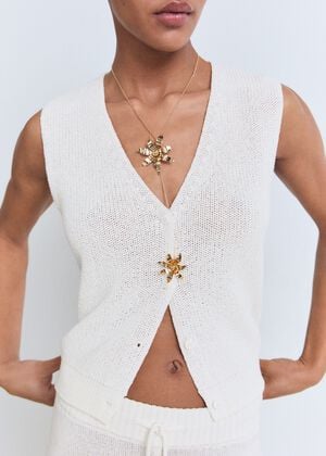 Openwork knitted waistcoat
