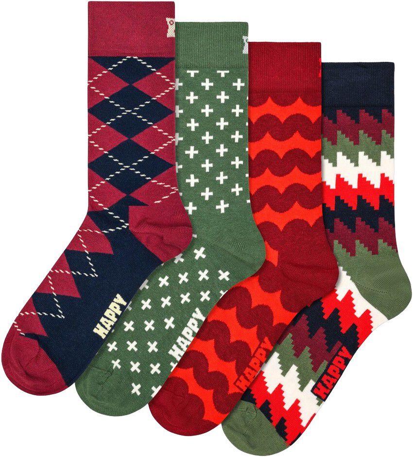 4-Pack Holiday Pattern Socks Gift Set