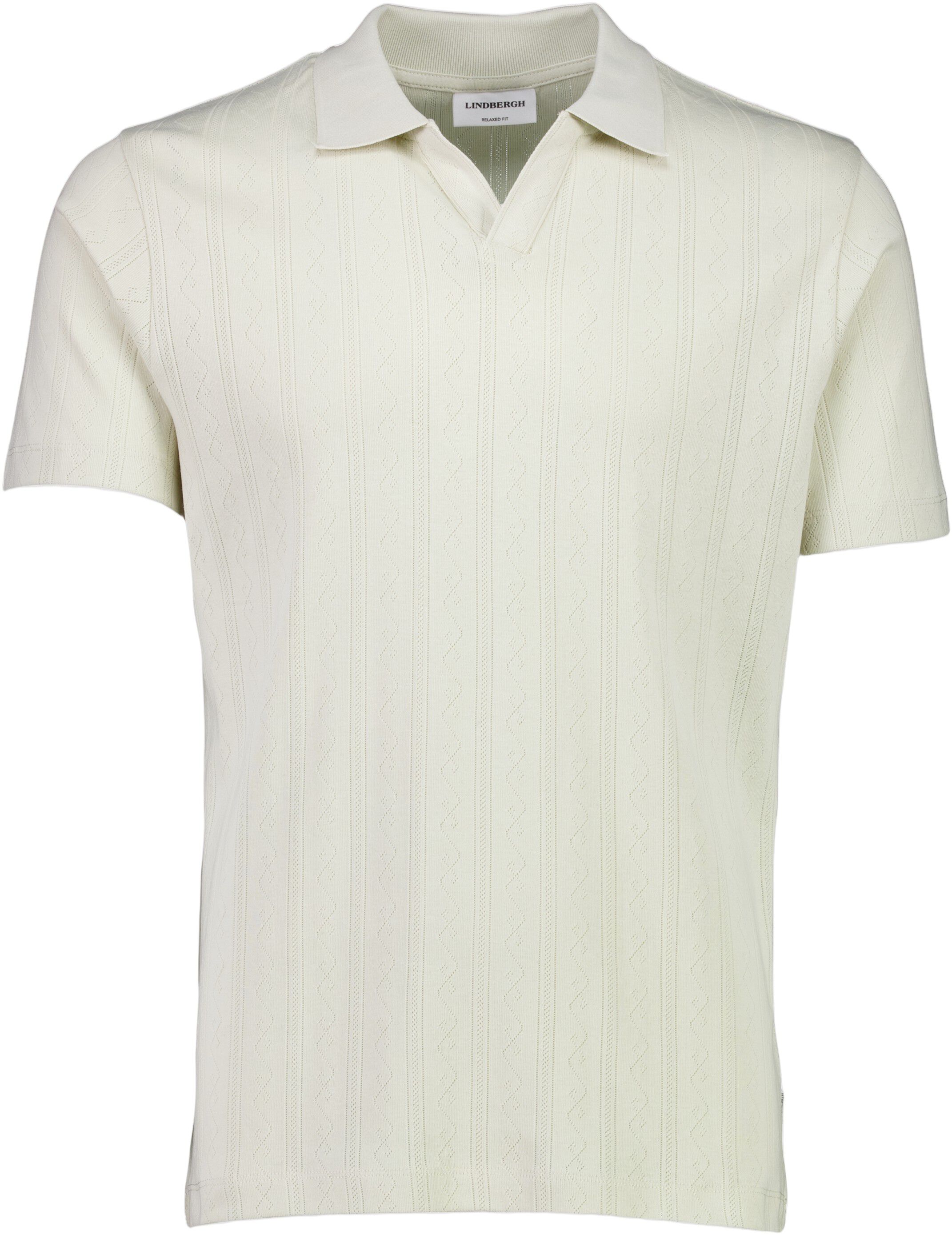 Jacquard v-neck polo S/S