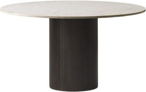 Vipp494 Cabin round Ø130 L. Beige marble, Dark oak