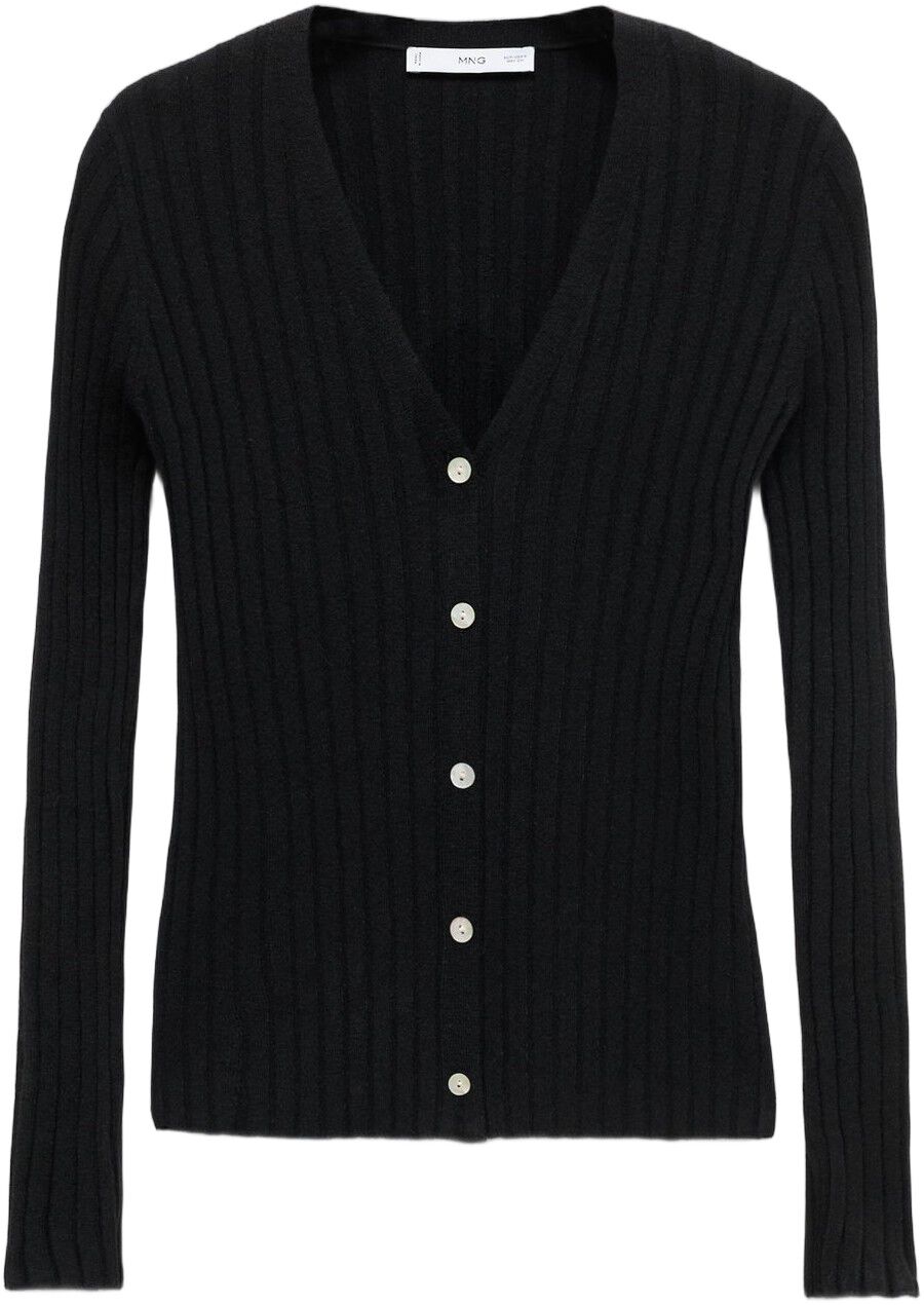Fine rib knit cardigan