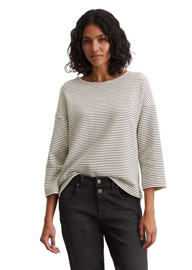 T-shirt, 3 4 sleeve, striped