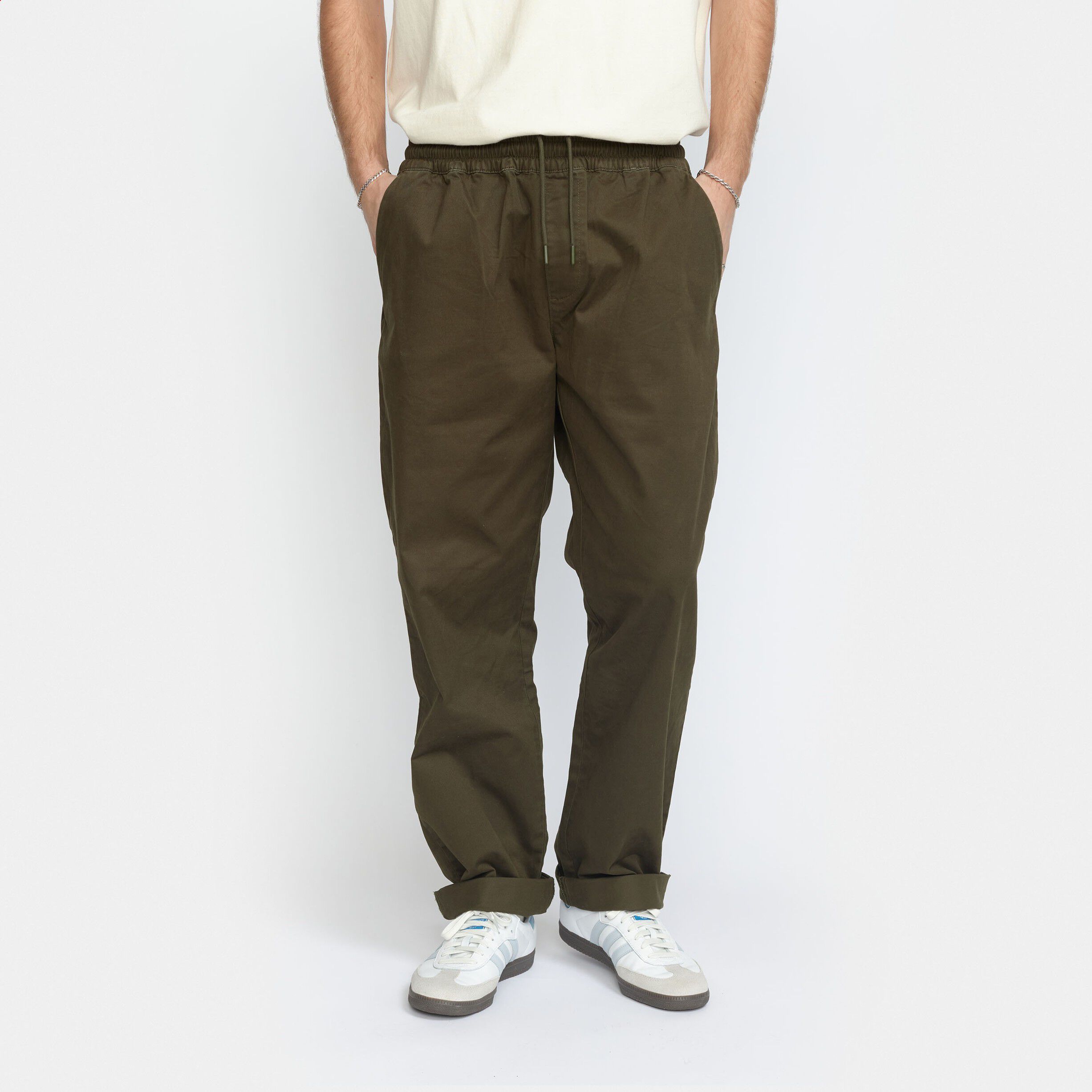 Casual trousers with elastic waist