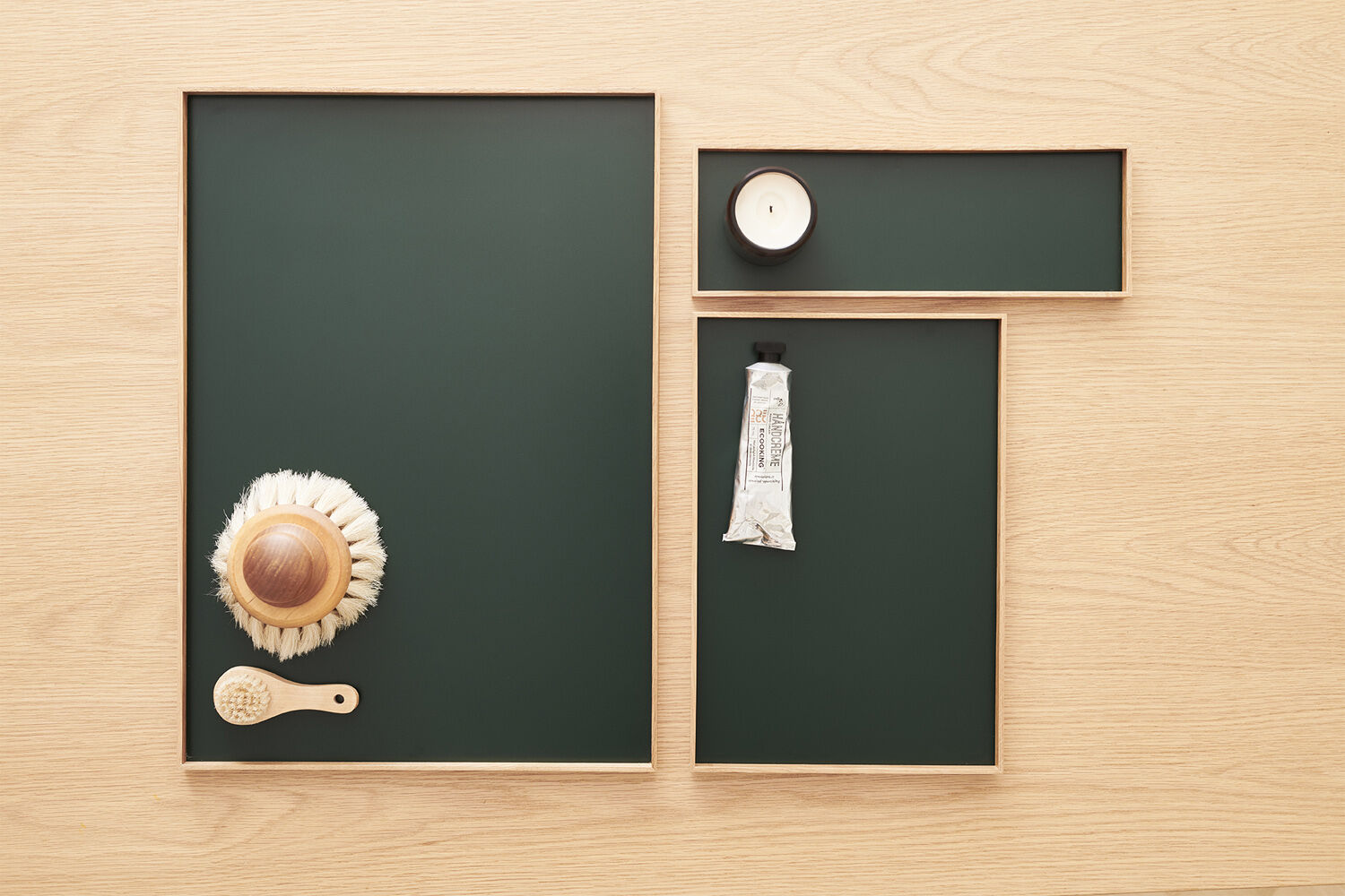 Frame tray small oak/green