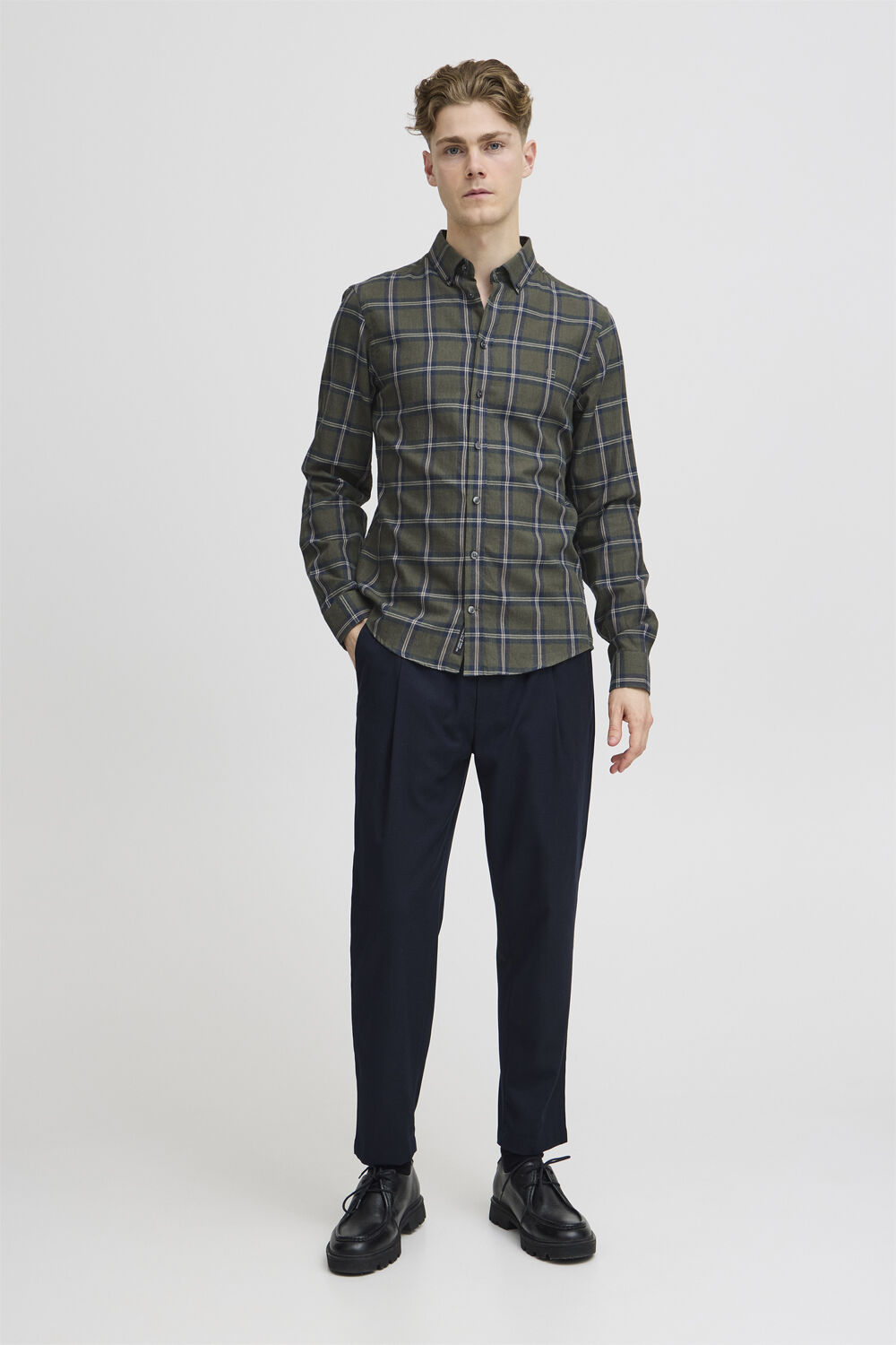 CFANTON LS BD 0159 checked brushed