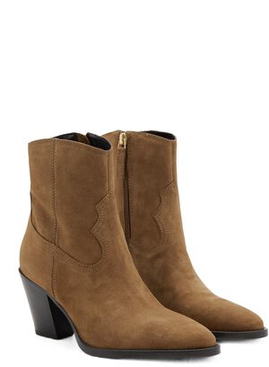 Suede block-heel boots