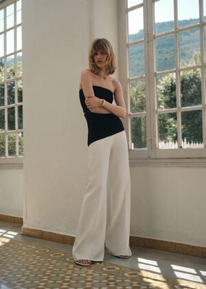 Long flared trousers