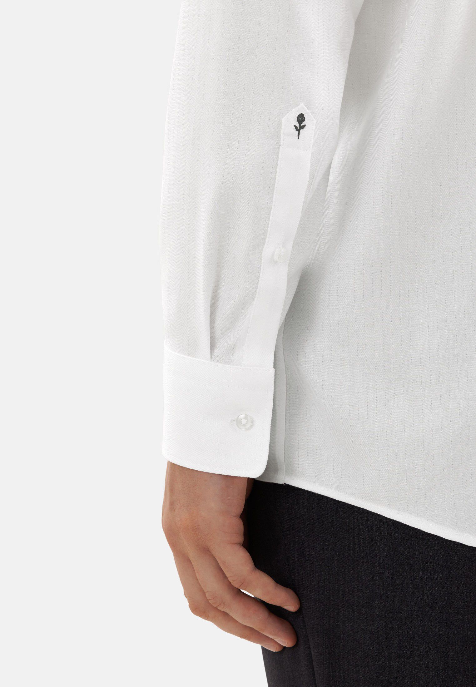 Business shirt Regular 1/1 Shark Collar Herringbone