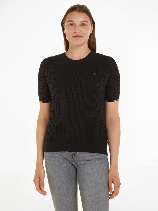 Cable Knit Short Sleeve Jumper
