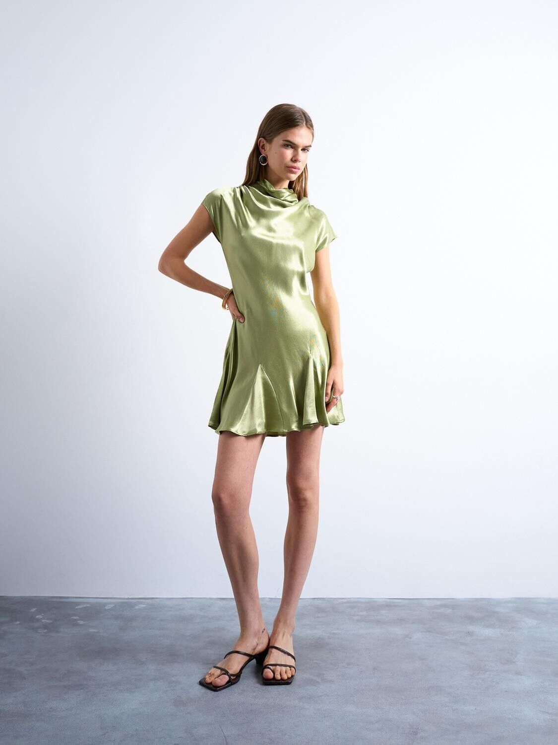 TSMILLA SS O-NECK MINI DRESS WVN