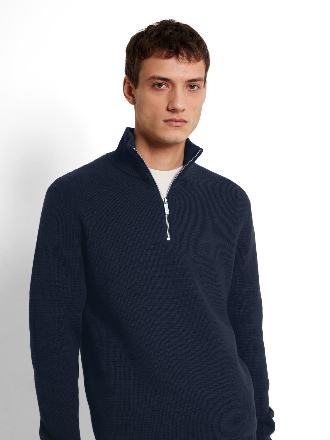 SLHDANE LS KNIT STRUCTURE HALF ZIP