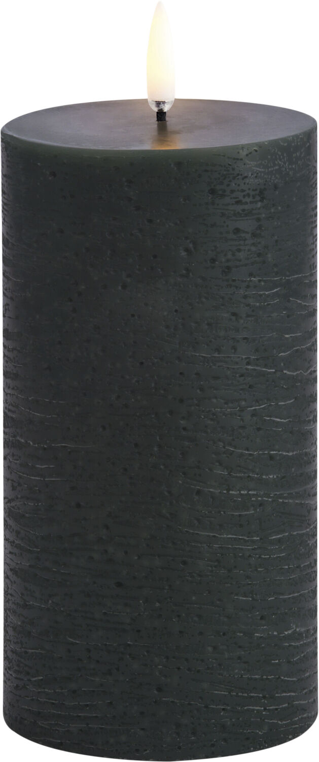 LED pillar candle, Pine green, Rustic, 7,8 x 15,2 cm 4/24