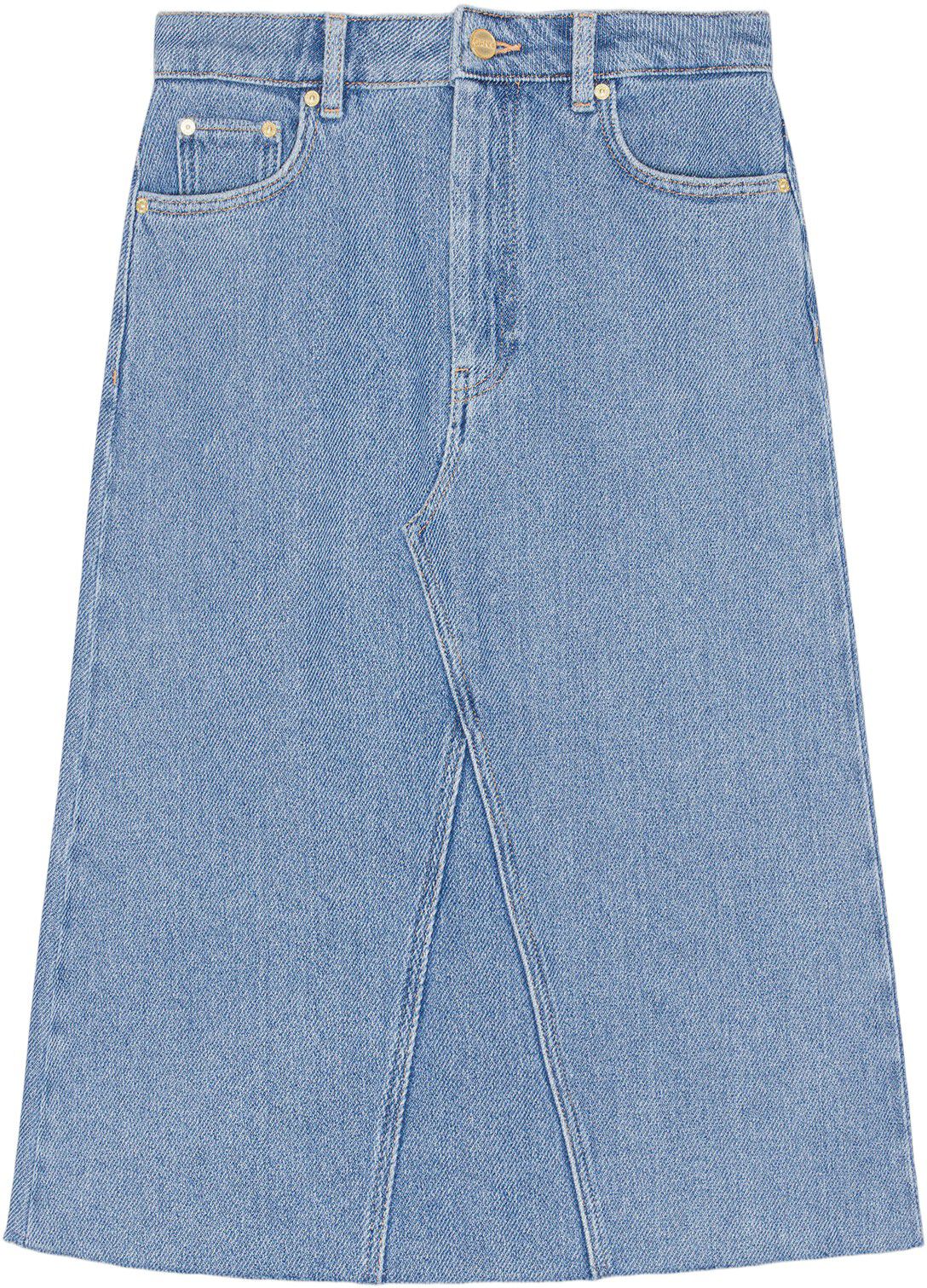 Heavy Denim Midi Skirt