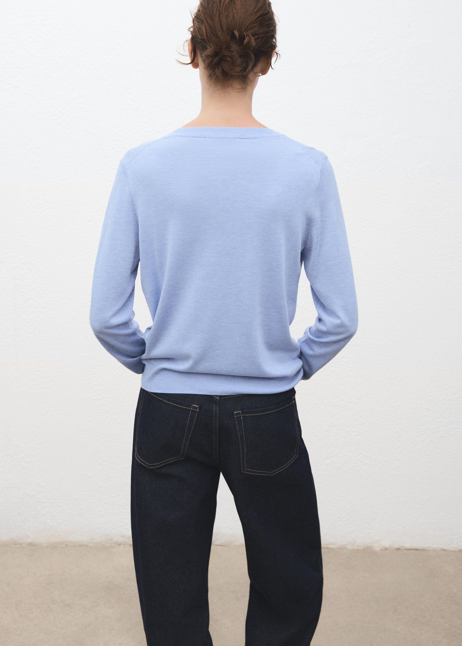 Fine-knit crew-neck sweater
