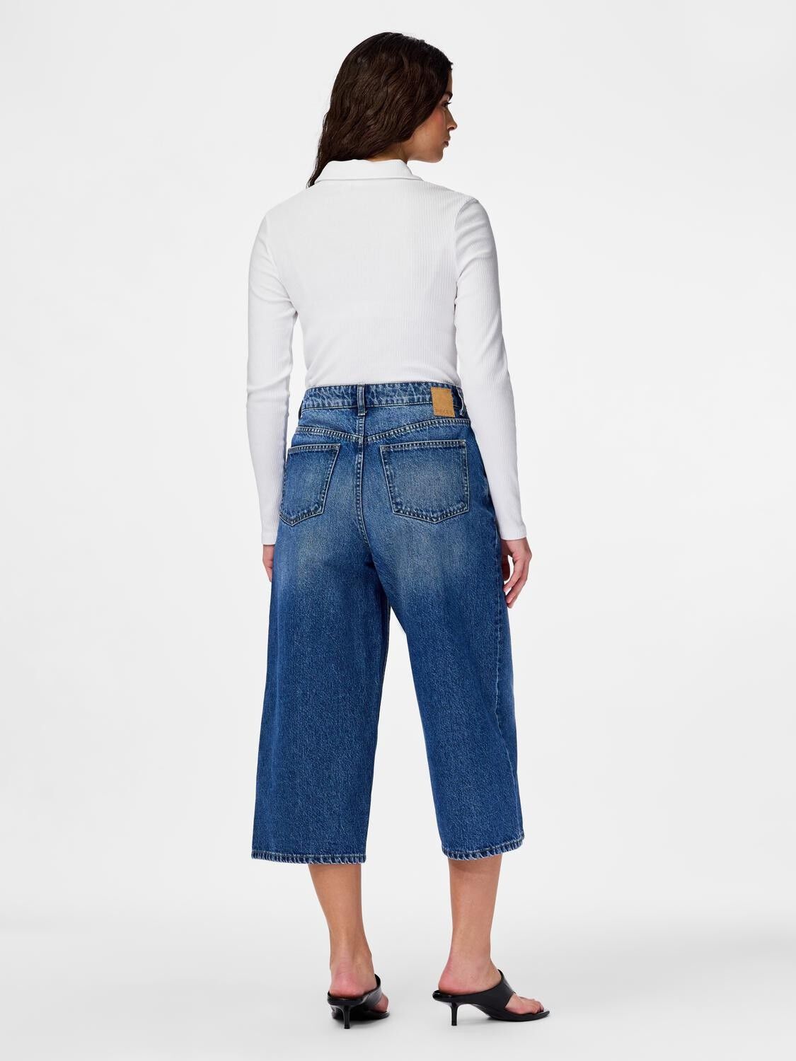 PCKATE MW CULOTTE JEANS BC