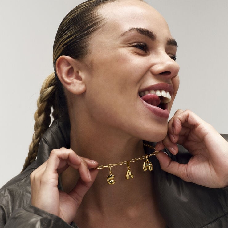 Puffer Letter Charm - A