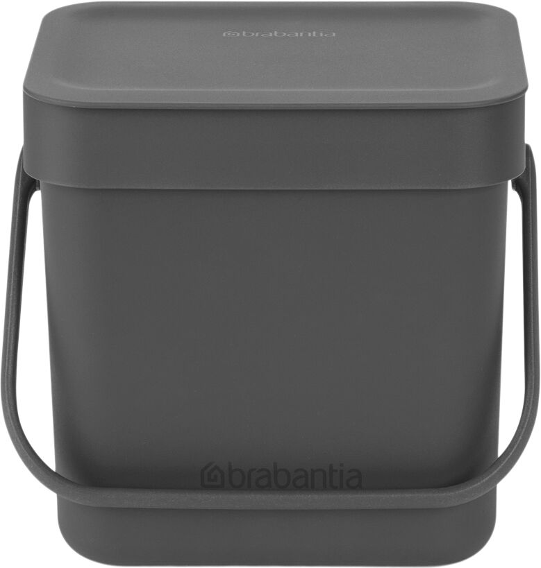 Affaldsspand m/l&aring;g sort. kon. 3 ltr