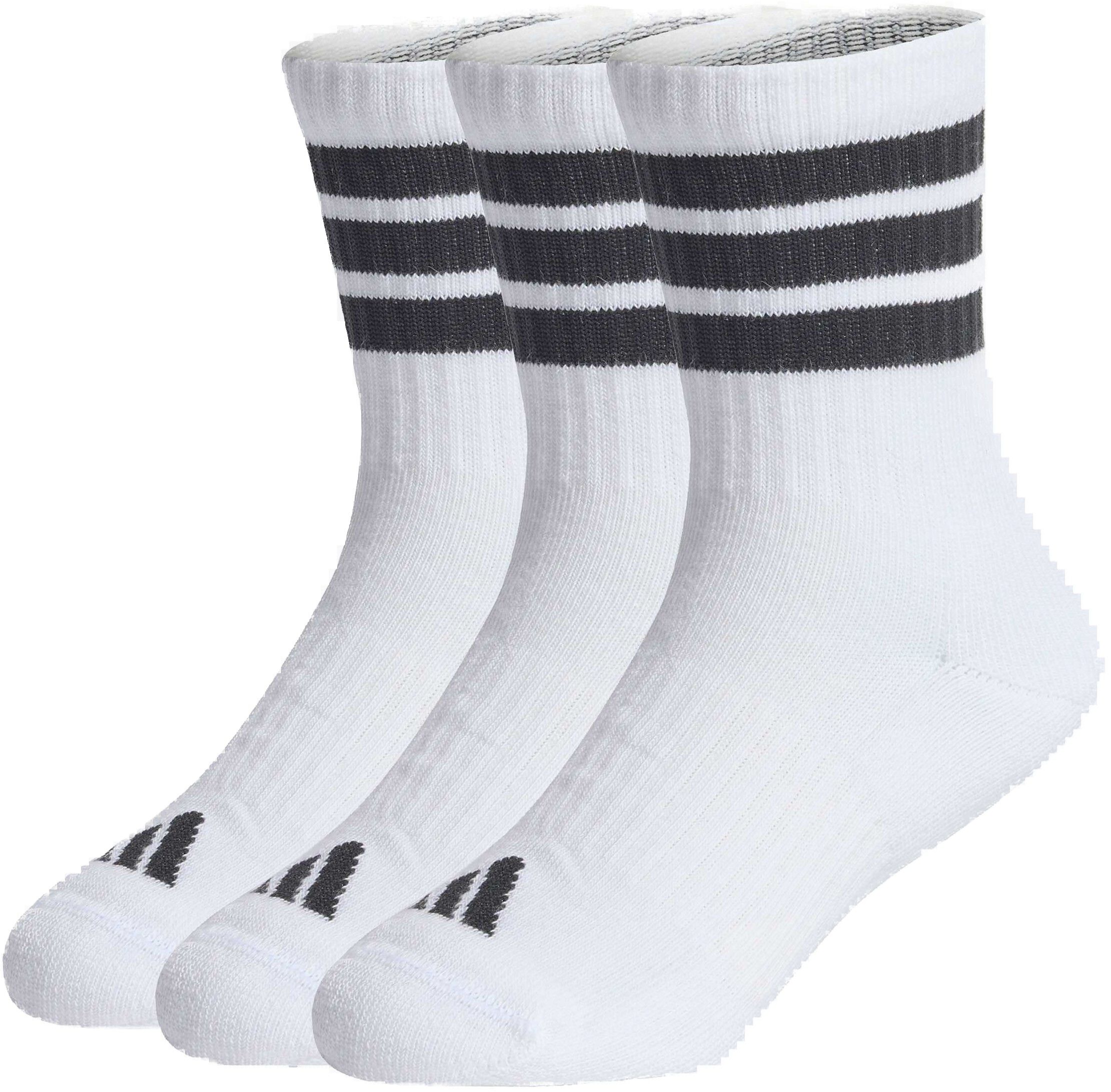 Kids 3-Stripes Cushioned Crew Str&oslash;mper 3 pak