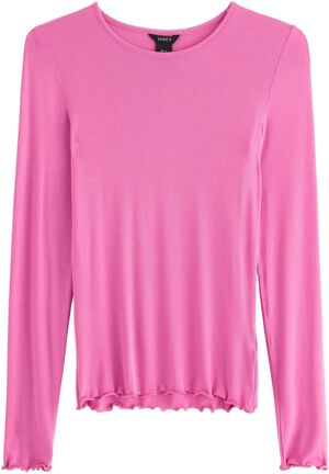 Langærmet top i blød viskose med en