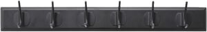 EDGY coat rack, 6 hooks - black w. black finish