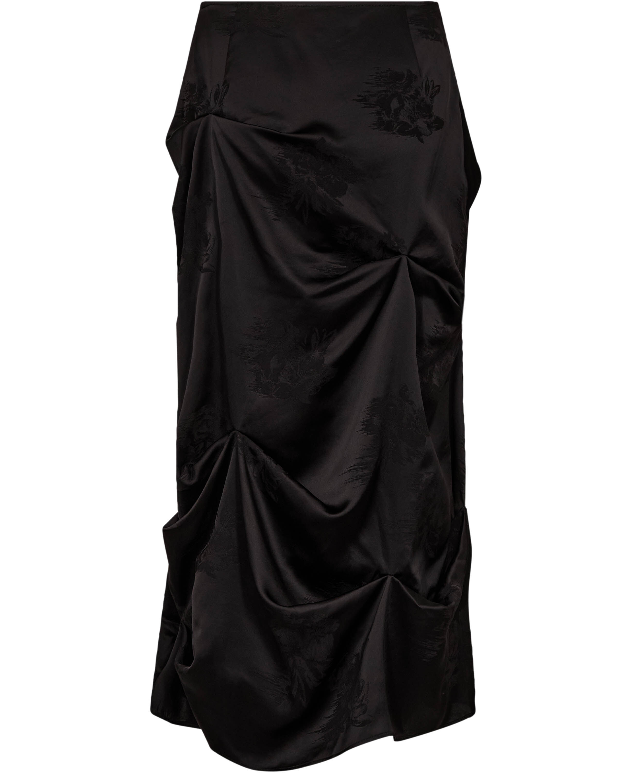 Fluid Satin Jacquard Tuck Detail Lo