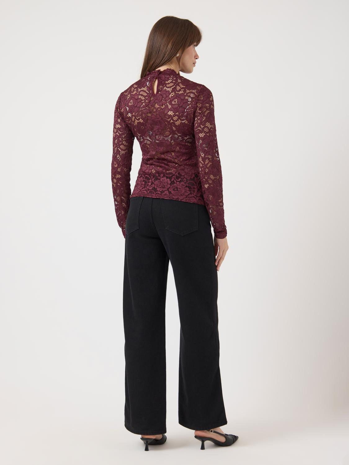 YASLACEY LS LACE TOP S. NOOS