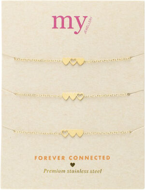 Bracelet set triple heart