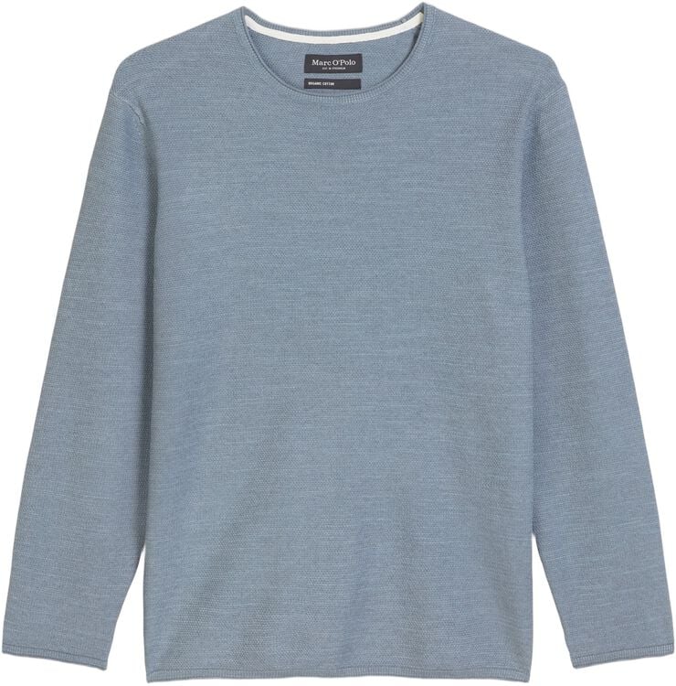 Crewneck, cotton slub, piqué struct