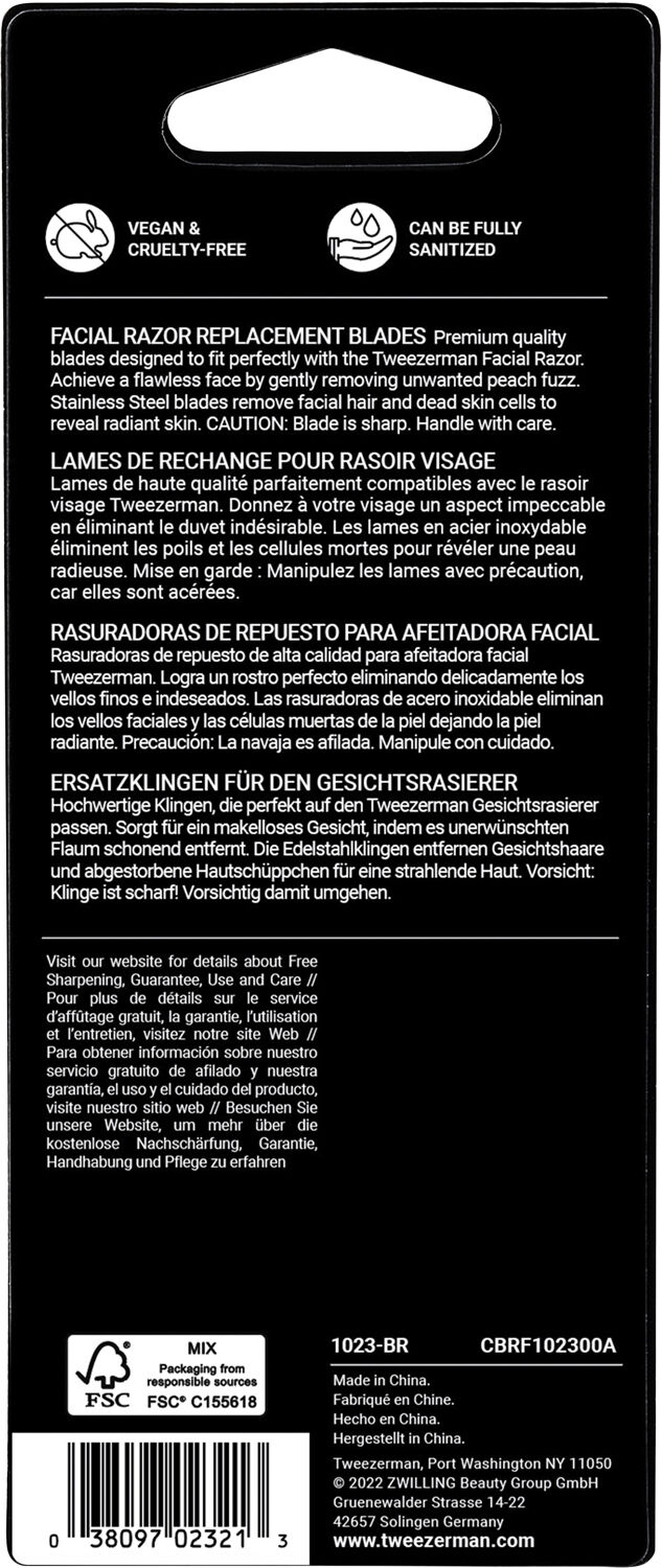 TWEEZERMAN Facial Razor Replacement Blades