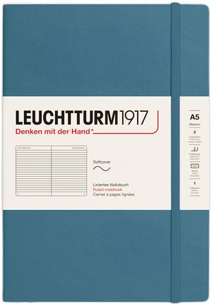LT1917 Notesbog A5 Linjeret SC - Stone Blue 363400